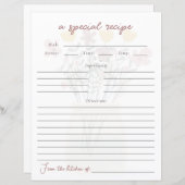 Carte de recette de Baby Shower Floral pour la mar (Devant / Derrière)