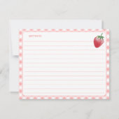 Carte de recette de Baby Shower Mariage Gingham Fr (Dos)