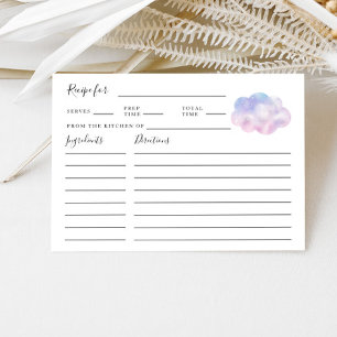 Carte de recette de Baby Shower Mariage Nuage Rêve