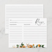 Carte de recette de Baby Shower pour la Mariée Fle (Devant / Derrière)