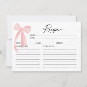 Carte de recette de Baby Shower Rose Bow (Devant)