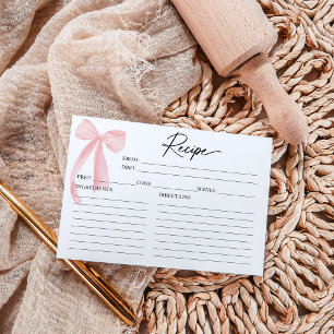 Carte de recette de Baby Shower Rose Bow