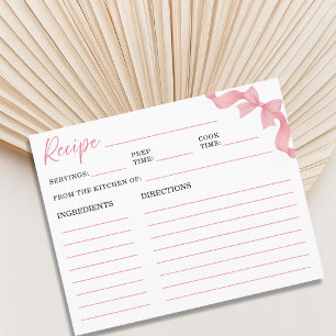 Carte de recette de Baby Shower Rose pâle Mignonne