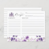 Carte de recette de Baby Shower Thè (Devant / Derrière)