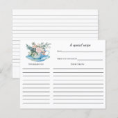 Carte de recette de Baby Shower Thème Tea Party (Devant / Derrière)