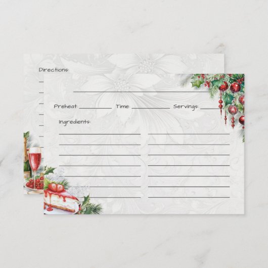 Carte de recette de base de la bouchée de gel (Devant / Derrière)