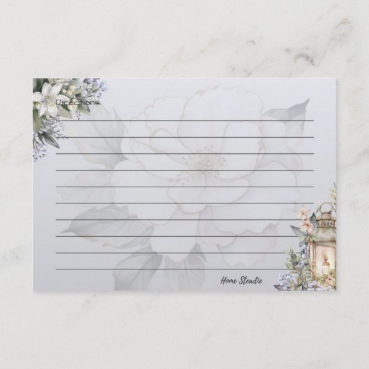 Carte de recette de base Elegance (Dos)