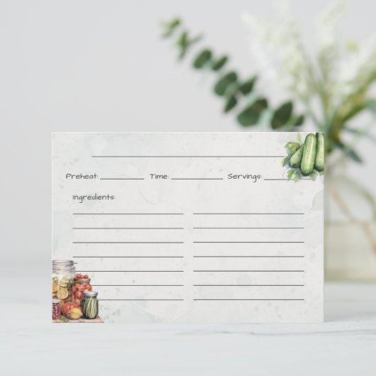 Carte de recette de base Pickle Jar (Debout devant)