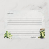Carte de recette de base Pickle Jar (Dos)