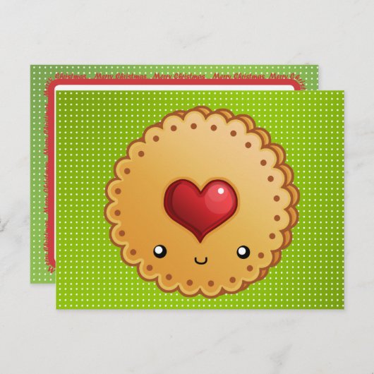 Carte de recette de biscuit de Noël (Devant / Derrière)