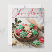 Carte de recette de biscuits de Noël au sucre (Devant)