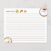 Carte de recette de biscuits de Noël rouges et ver (Dos)