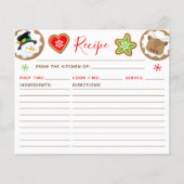 Carte de recette de biscuits de Noël rouges et ver (Devant)
