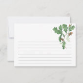 Carte de recette de branche de chêne à l'aquarelle (Dos)