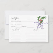 Carte de recette de branche de houx d'hiver (Devant)