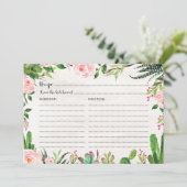 Carte de recette de Cactus Fiesta pour Baby Shower (Debout devant)