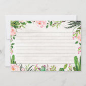 Carte de recette de Cactus Fiesta pour Baby Shower (Dos)