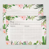 Carte de recette de Cactus Fiesta pour Baby Shower (Devant / Derrière)
