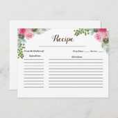 Carte de recette de cactus rose mignon (Devant / Derrière)
