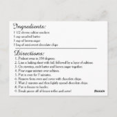 Carte de recette de café de 10 minutes (Dos)