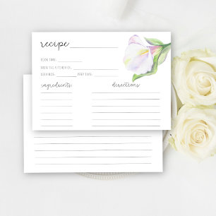 Carte de recette de calla blanc