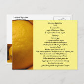 Carte de recette de carrés au citron (Devant / Derrière)