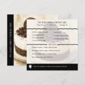 Carte de recette de cheesecake moderne sans cuisso (Devant / Derrière)