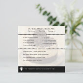 Carte de recette de cheesecake moderne sans cuisso (Debout devant)