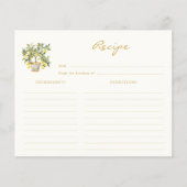 Carte de recette de citron (Devant)