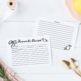 Carte de recette de citron coquette dessinée à la 