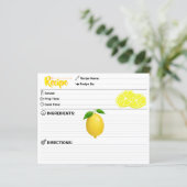 Carte de recette de citron de rechange moderne rec (Debout devant)