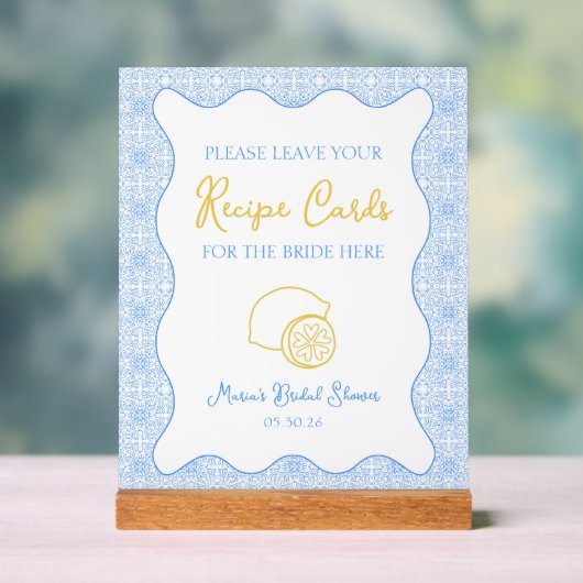 Carte de recette de citron élégante pour douches d (Neutre)