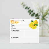 Carte de recette de citron moderne vierge recto-ve (Debout devant)