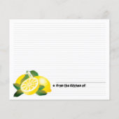 Carte de recette de citron moderne vierge recto-ve (Dos)