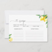 Carte de recette de citrons d'aquarelle (Devant)