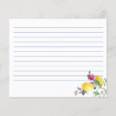 Carte de recette de citrons italiens bougainvillea (Dos)