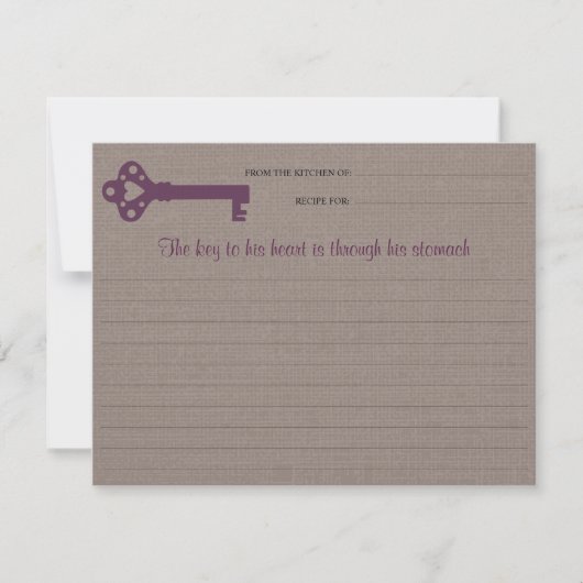 Carte de recette de clé cardiaque (Devant)