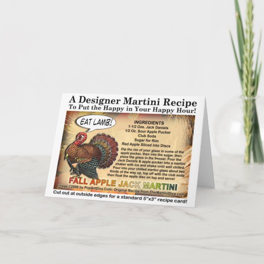CARTE DE RECETTE DE COCKTAIL DE THANKSGIVING FALL  (Devant)