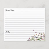 Carte de recette de couleur Fleur sauvage d'aquare (Dos)