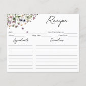 Carte de recette de couleur Fleur sauvage d'aquare (Devant)