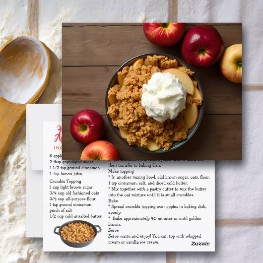 Carte de recette de Crisp de pomme fait maison