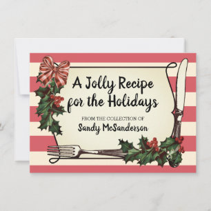 Carte de recette de cuisine de cuisson Holly Chris