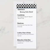 Carte de recette de cuisine de grand-mère (Dos)