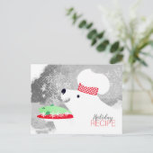 Carte de recette de cuisine du chef ours polaire (Debout devant)