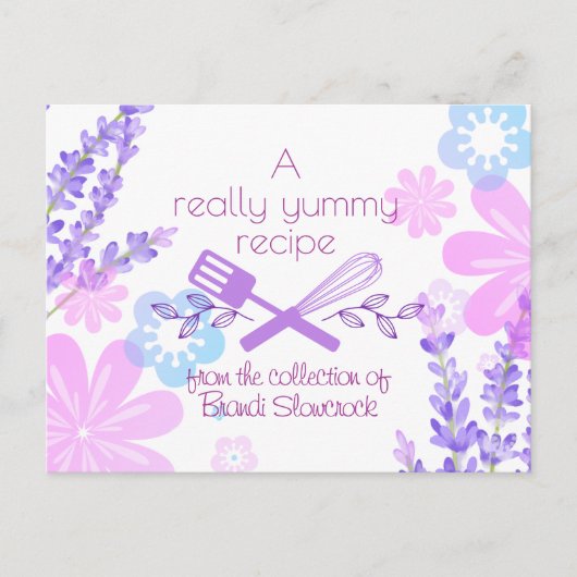 Carte de recette de cuisine et de pâtisserie avec  (Devant)