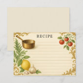 Carte de recette de cuisine toscane (Devant / Derrière)