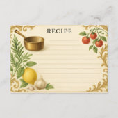 Carte de recette de cuisine toscane (Devant)
