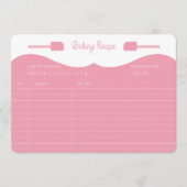 Carte de recette de cuisson à glaçage rose. (Devant)