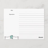 Carte de recette de cuisson à la menthe retro (Dos)