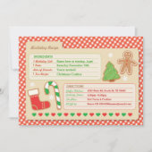Carte de recette de cuisson de Noël Invitation d'a (Devant)